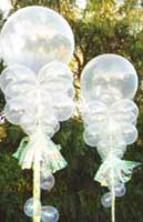 30 inch crystal clear giant bubble balloons with smaller crystal collar balloons
