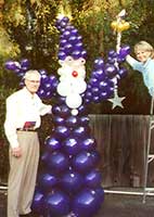 8' tall balloon sculpture of the Wizzard in flowing robes for a children's theme event