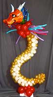 Balloon sculpture of a dragon for a Chinese New Year party