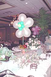 5 foot tall pearl white balloon fantasy blossom centerpiece for a buffet table