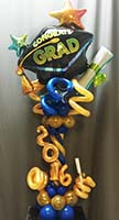 Blue and Gold balloon arch entrance decoration for a grad night party
