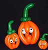 These small pumpkin balloon sculptures are created from non-round balloons 
