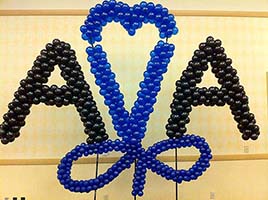 Giant American Airlines logo created from balloons for a marketing event